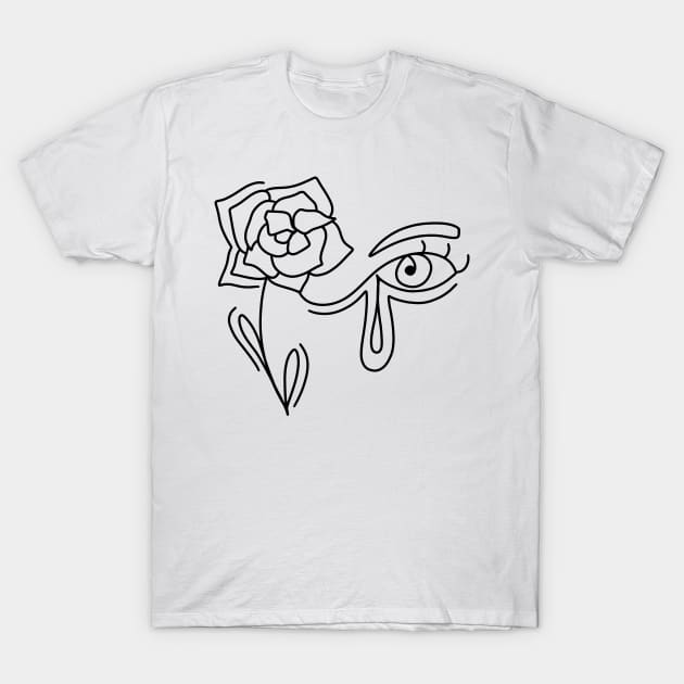 Eye Line Drawing T-Shirt by sparkling-in-silence